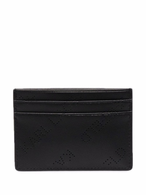 

Punched-logo leather cardholder, Karl Lagerfeld Punched-logo leather cardholder