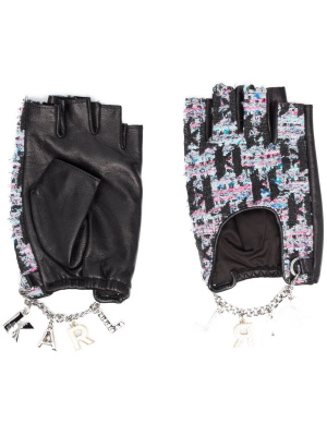 

K/Monogram bouclé gloves, Karl Lagerfeld K/Monogram bouclé gloves