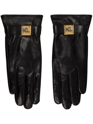 

Logo-plaque goatskin gloves, Karl Lagerfeld Logo-plaque goatskin gloves