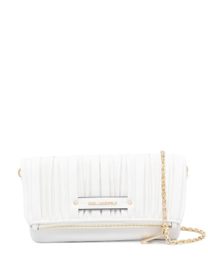

Logo-lettering shoulder bag, Karl Lagerfeld Logo-lettering shoulder bag