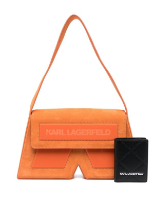 

IKON/K suede shoulder bag, Karl Lagerfeld IKON/K suede shoulder bag