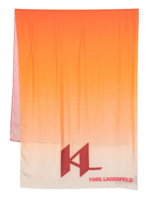 

Logo-print ombré-effect scarf, Karl Lagerfeld Logo-print ombré-effect scarf