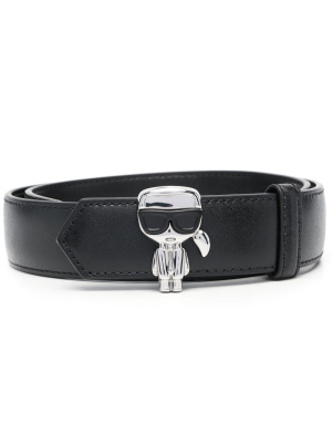 

K/Ikonik leather medium belt, Karl Lagerfeld K/Ikonik leather medium belt