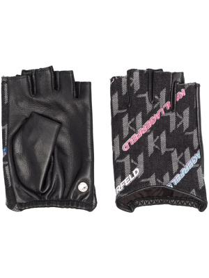 

K/Monogram panelled gloves, Karl Lagerfeld K/Monogram panelled gloves