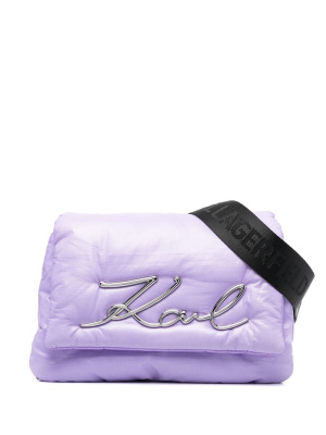 

K/Signature padded shoulder bag, Karl Lagerfeld K/Signature padded shoulder bag