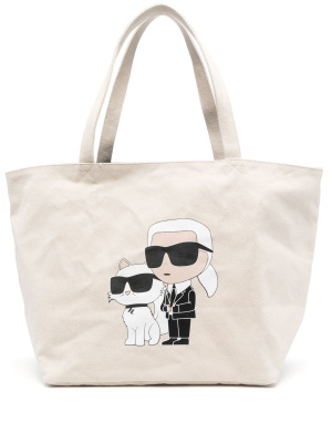 

K/Ikonik 2.0 canvas shopping tote, Karl Lagerfeld K/Ikonik 2.0 canvas shopping tote