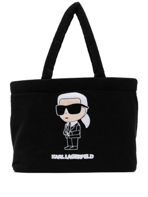 

Ikonik logo-embroidered tote bag, Karl Lagerfeld Ikonik logo-embroidered tote bag