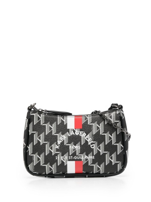 

Monogram-print shoulder bag, Karl Lagerfeld Monogram-print shoulder bag