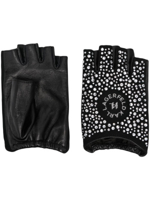 

Crystal-embellished fingerless gloves, Karl Lagerfeld Crystal-embellished fingerless gloves