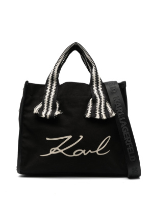 

Signature logo-print tote bag, Karl Lagerfeld Signature logo-print tote bag
