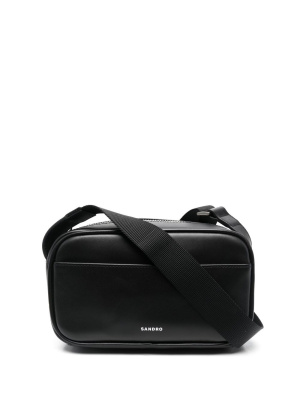 

Logo-print detail messenger bag, SANDRO Logo-print detail messenger bag