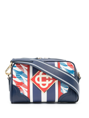 

Logo-patch leather messenger bag, Casablanca Logo-patch leather messenger bag