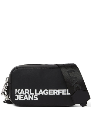 

Logo-embossed shoulder bag, Karl Lagerfeld Jeans Logo-embossed shoulder bag