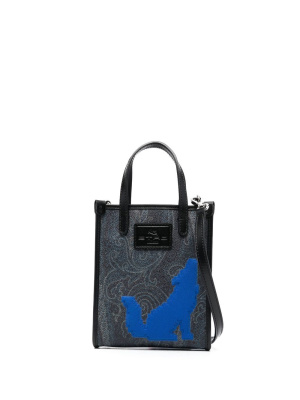 

Paisley-print logo-patch tote bag, ETRO Paisley-print logo-patch tote bag