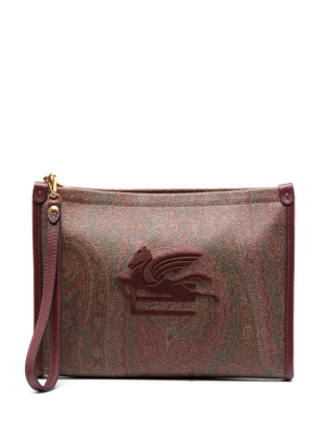 

Paisley-print leather clutch bag, ETRO Paisley-print leather clutch bag