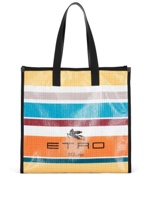 

Stripe-print tote bag, ETRO Stripe-print tote bag