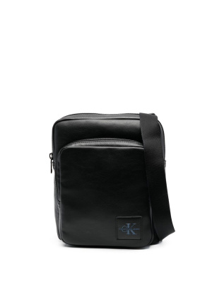 

Logo patch faux-leather messenger bag, Calvin Klein Jeans Logo patch faux-leather messenger bag