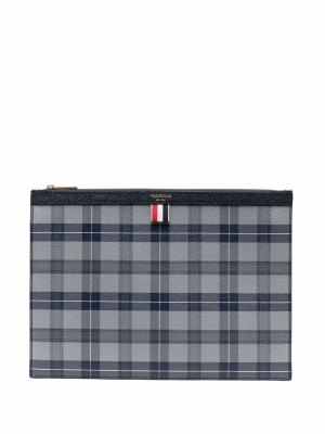 

Tartan-print medium document holder, Thom Browne Tartan-print medium document holder