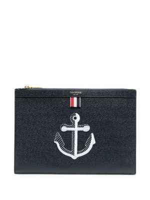 

Anchor embroidered clutch, Thom Browne Anchor embroidered clutch