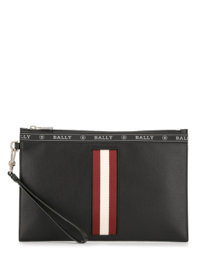 

Logo tape zipped clutch bag, Bally Logo tape zipped clutch bag
