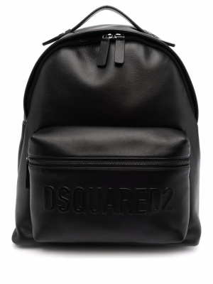 

Logo-embossed leather backpack, Dsquared2 Logo-embossed leather backpack