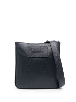 

Logo-patch leather messenger bag, Emporio Armani Logo-patch leather messenger bag