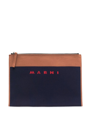 

Logo print clutch bag, Marni Logo print clutch bag