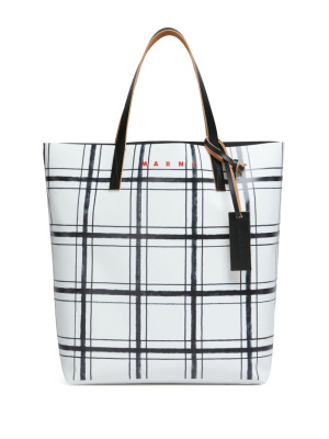 

Graphic-print two-tone tote bag, Marni Graphic-print two-tone tote bag