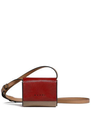 

Colour-block leather messenger bag, Marni Colour-block leather messenger bag