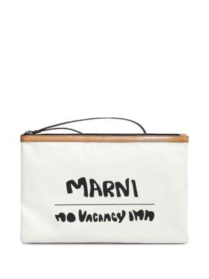 

Logo-print clutch bag, Marni Logo-print clutch bag