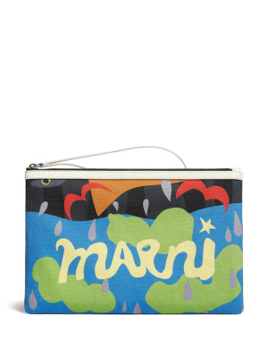 

Logo-print clutch bag, Marni Logo-print clutch bag
