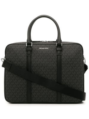 

Monogram-print leather briefcase, Michael Kors Monogram-print leather briefcase