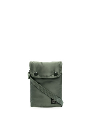 

Logo-patch metallic messenger bag, Porter-Yoshida & Co. Logo-patch metallic messenger bag