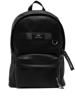 

Logo-patch zipped backpack, Armani Exchange Logo-patch zipped backpack