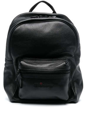 

Embroidered-logo leather backpack, Kiton Embroidered-logo leather backpack