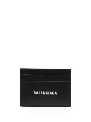 

Logo-print leather cardholder, Balenciaga Logo-print leather cardholder