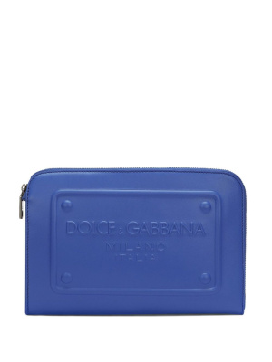 

Raised-logo leather clutch, Dolce & Gabbana Raised-logo leather clutch