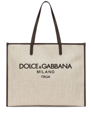 

Milano logo-embroidered tote bag, Dolce & Gabbana Milano logo-embroidered tote bag