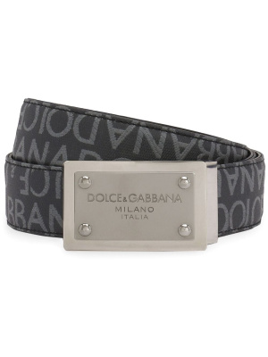 

Logo-plaque jacquard belt, Dolce & Gabbana Logo-plaque jacquard belt