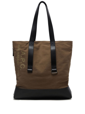 

Logo-print cotton tote bag, A.P.C. Logo-print cotton tote bag