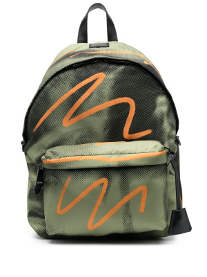 

Stripe-pattern logo-tag backpack, Moschino Stripe-pattern logo-tag backpack