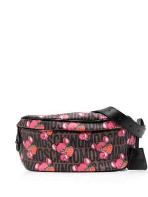 

Graphic-print logo belt bag, Moschino Graphic-print logo belt bag