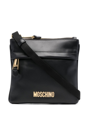

Logo-plaque detail messenger bag, Moschino Logo-plaque detail messenger bag