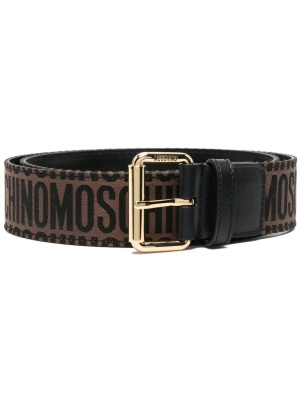 

Logo-jacquard buckle belt, Moschino Logo-jacquard buckle belt