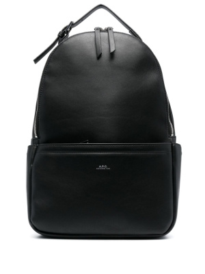 

Logo-stamp faux-leather backpack, A.P.C. Logo-stamp faux-leather backpack