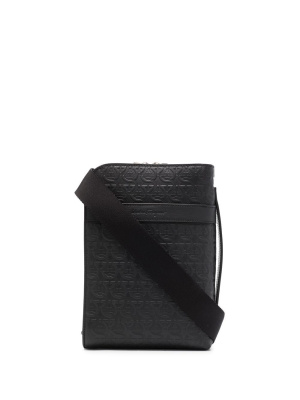 

Gancini-embossed messenger bag, Ferragamo Gancini-embossed messenger bag