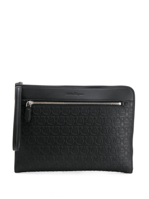 

Monogram-pattern clutch bag, Ferragamo Monogram-pattern clutch bag