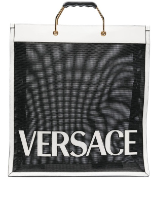 

Logo-patch mesh tote bag, Versace Logo-patch mesh tote bag