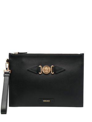 

Medusa-plaque detail clutch bag, Versace Medusa-plaque detail clutch bag