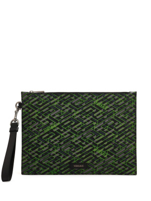 

Monogram-print clutch bag, Versace Monogram-print clutch bag